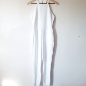 White Cut Out Back Jumpsuit